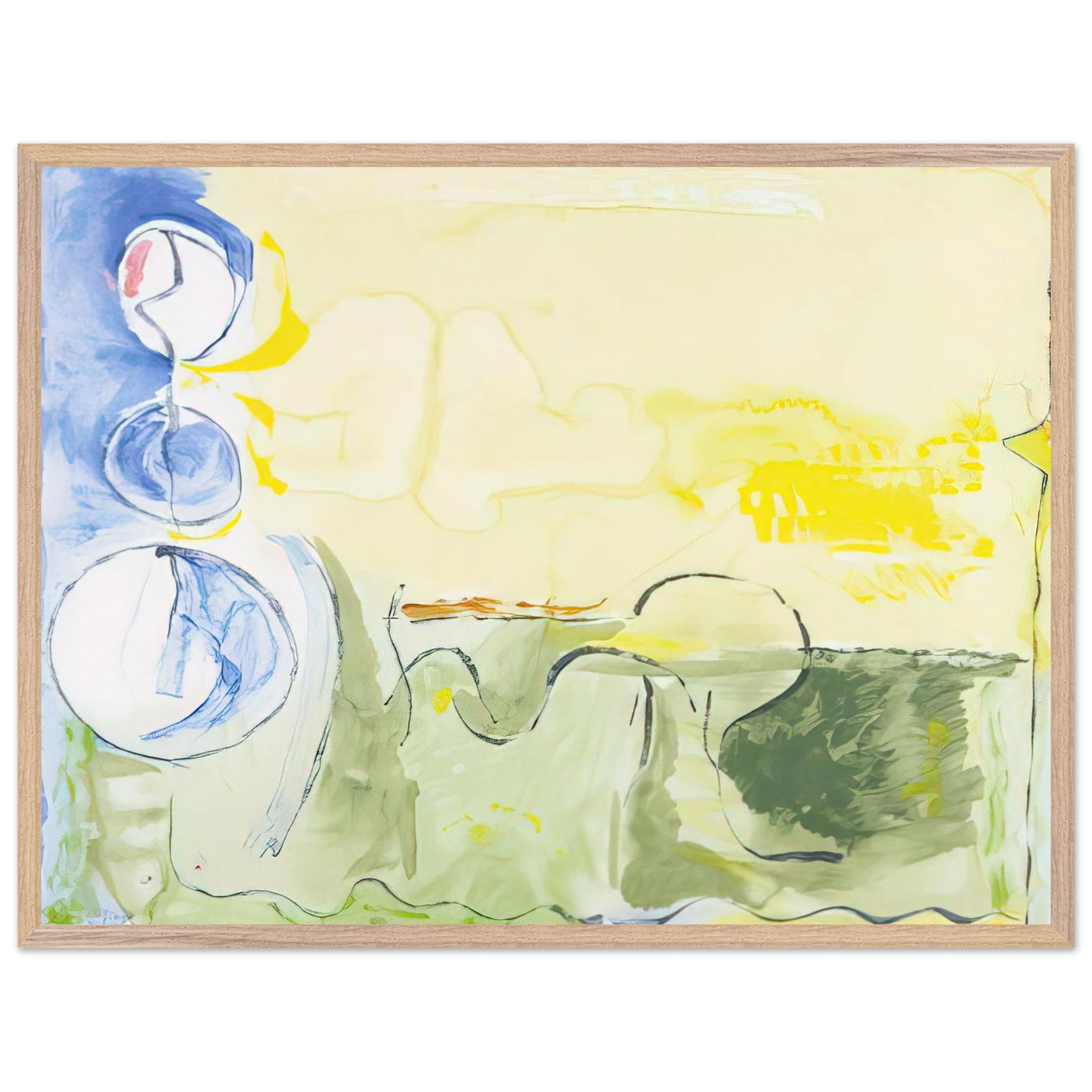 Helen Frankenthaler - Flotilla - 2006 Wall art - 15x20 cm / 6x8 inches - Premium Wooden Framed Poster With Fine Art Paper-canvas - White frame