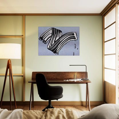 WHITE BRUSHSTROKE I 1965 - Roy Lichtenstein Brushed Aluminum Print - 70x100 cm / 28x40 inches | Roy Lichtenstein Aluminum Print | Roy Lichtenstein Prints