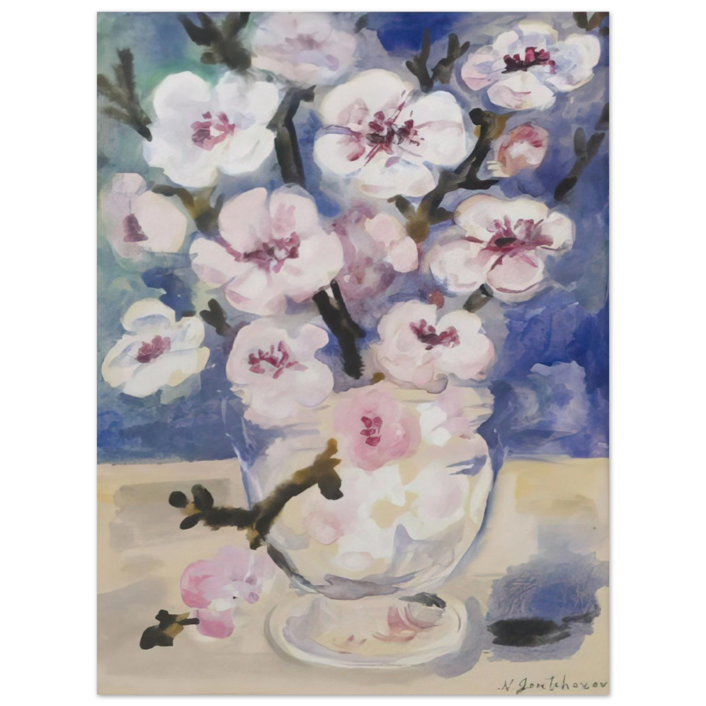 Natalia Goncharova - Dogwood Blossoms - Post-Impressionism  75x100 cm / 30x40inches Fine Art Poster