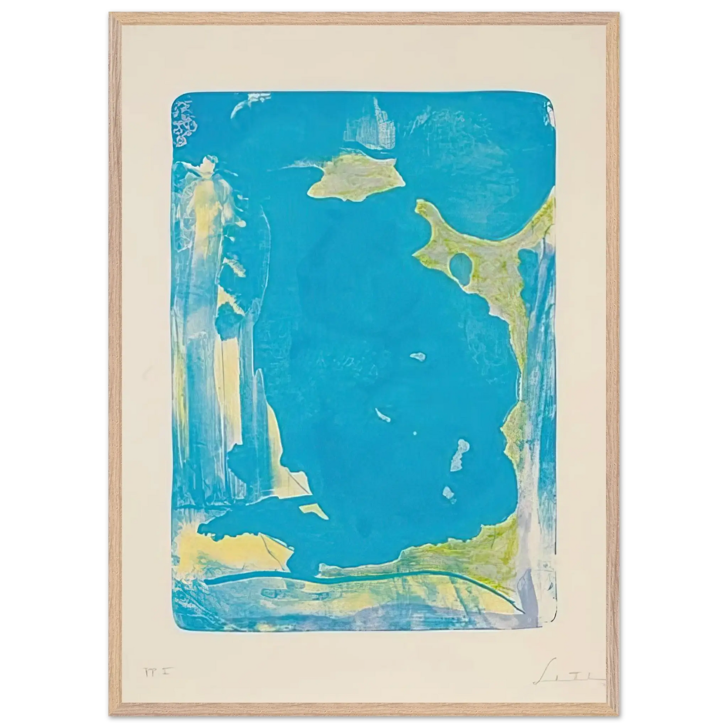 Helen Frankenthaler - Reflections IV - 1995 Wall art - 20x25 cm / 8x10 Inches - Premium Wooden Framed Poster With Fine Art Paper - Black frame