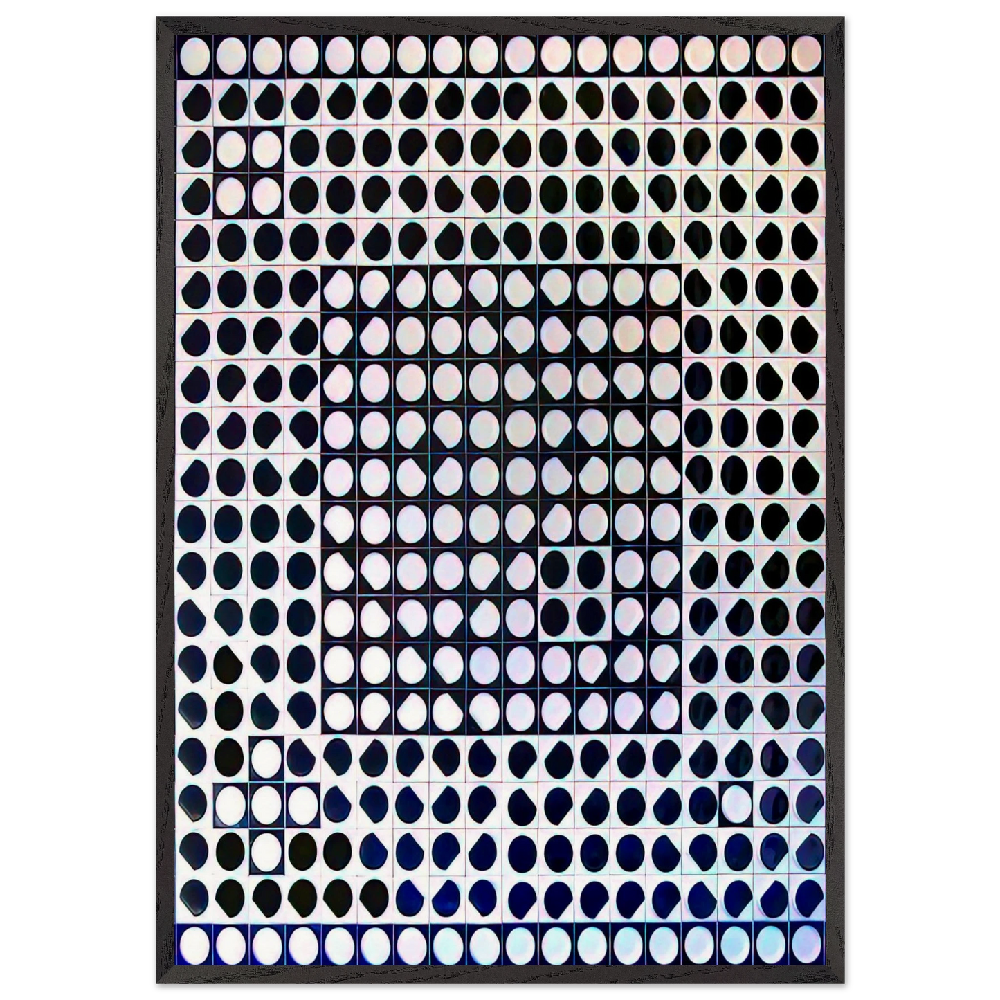 Caopeo - 1964 - Victor Vasarely 70x100 cm / 28x40 inches Framed Art Print – Black Wooden Frame