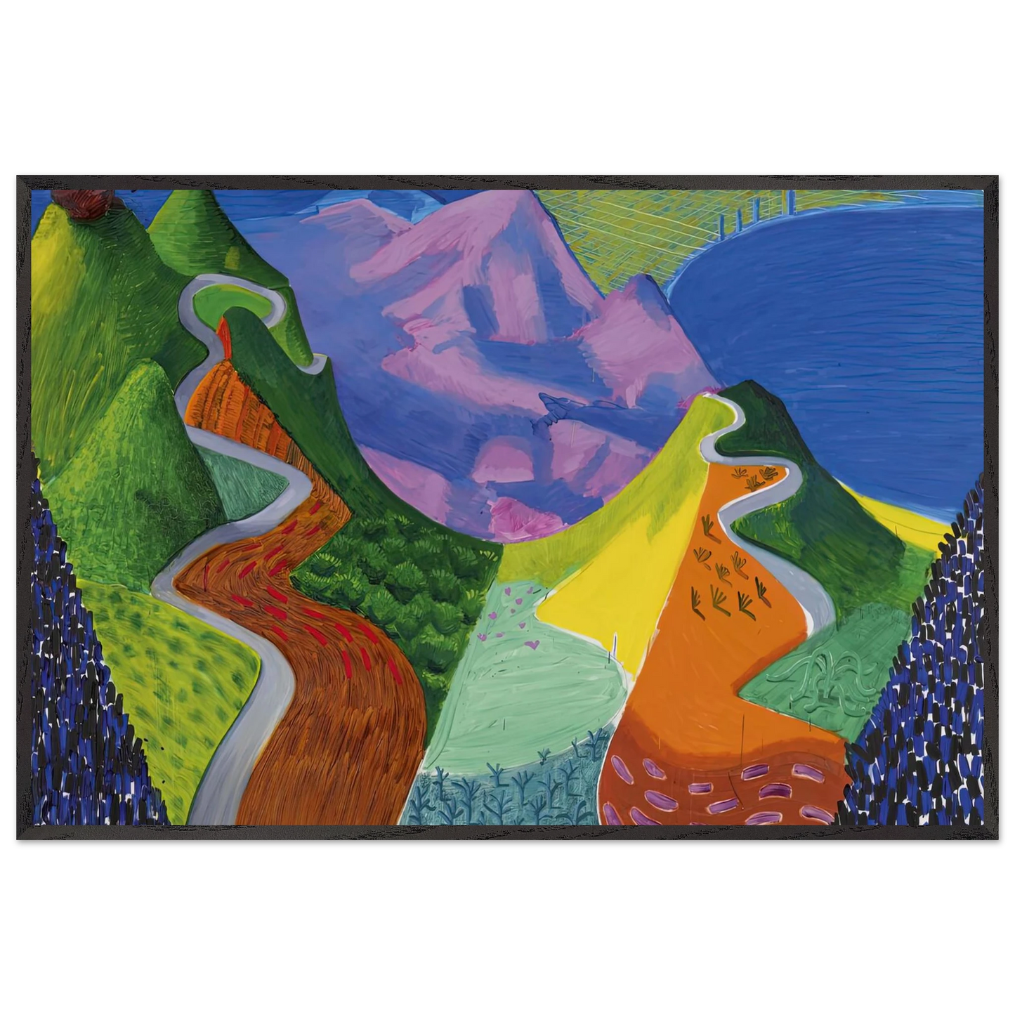 David Hockney - David Hockney Wall art - 60x80 cm / 24x32 inches - Premium Wooden Framed Poster With Fine Art Paper-canvas - White frame