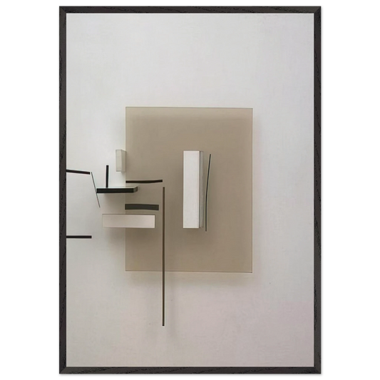 Synthetic Construction White and Black - 1966 - Victor Pasmore 70x100 cm / 28x40 inches Framed Art Print – Black Wooden Frame