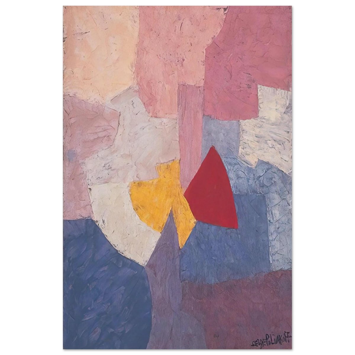 Composition - 1960 - Serge Poliakoff Art Prints - 100x150 cm / 40x60″ inches | Serge Poliakoff Poster | Serge Poliakoff Prints