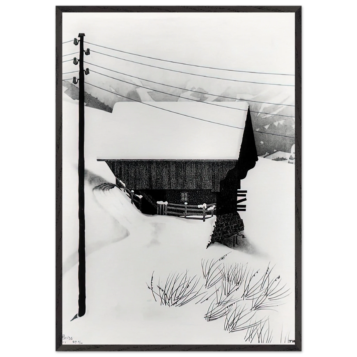 SNOW - MC Escher 70x100 cm / 28x40 inches Framed Art Print – Black Wooden Frame | Maurits Cornelis Escher Prints