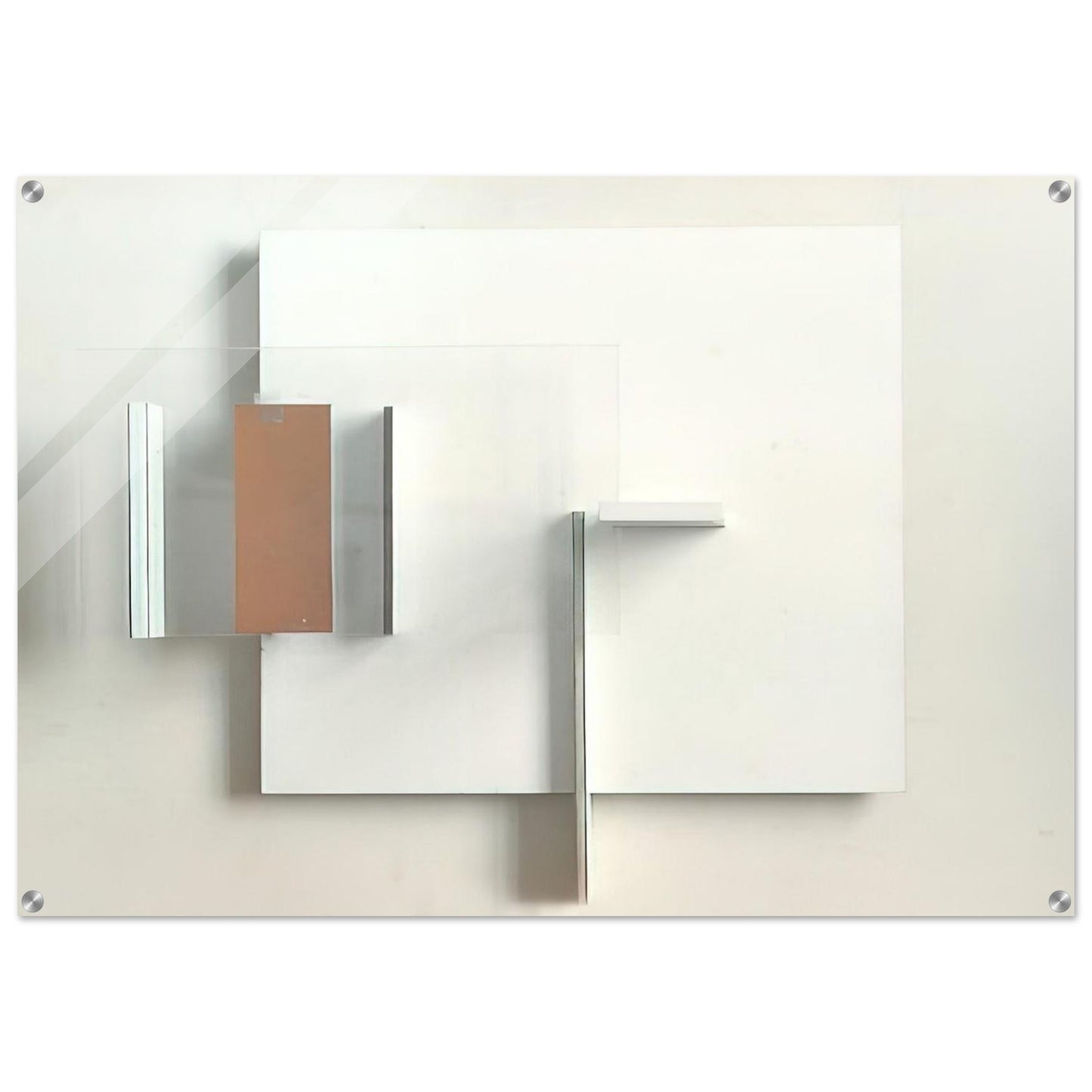 ABSTRACT IN WHITE BLACK AND OCHRE 1962 - Victor Pasmore Acrylic Print - 70x100 cm / 28x40″ inches | Victor Pasmore Wall Art | Victor Pasmore Prints