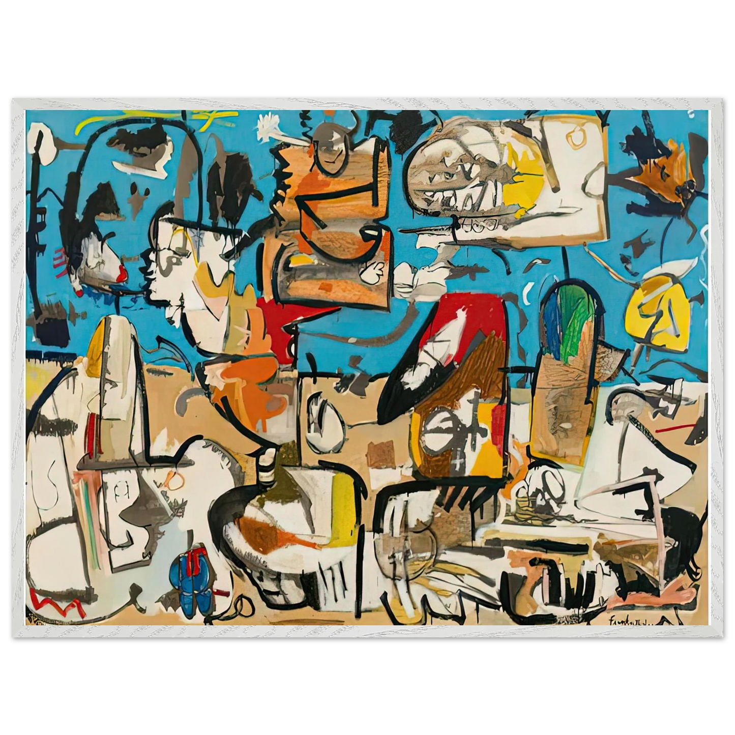 Helen Frankenthaler - Untitled, 1951- Wall Art - 30x40 cm / 12x16 inches - Premium Wooden Framed Poster With Fine Art Paper-canvas - Black frame
