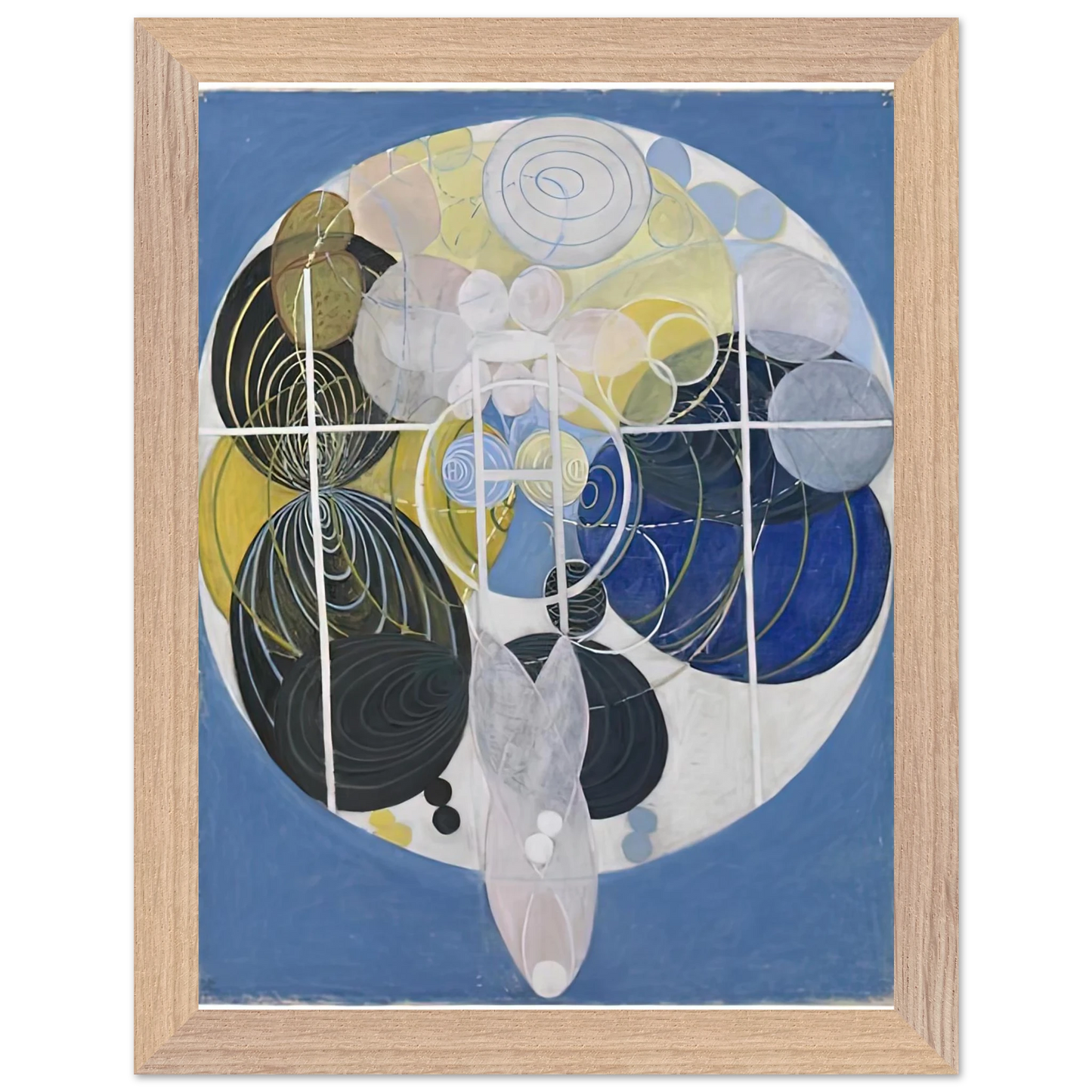 Hilma af Klint - THE LARGE FIGURE PAINTINGS NR 5 1907 Wall art - 30x45 cm / 12x18 inches - Premium Wooden Framed Poster With Fine Art Paper-canvas - Black frame
