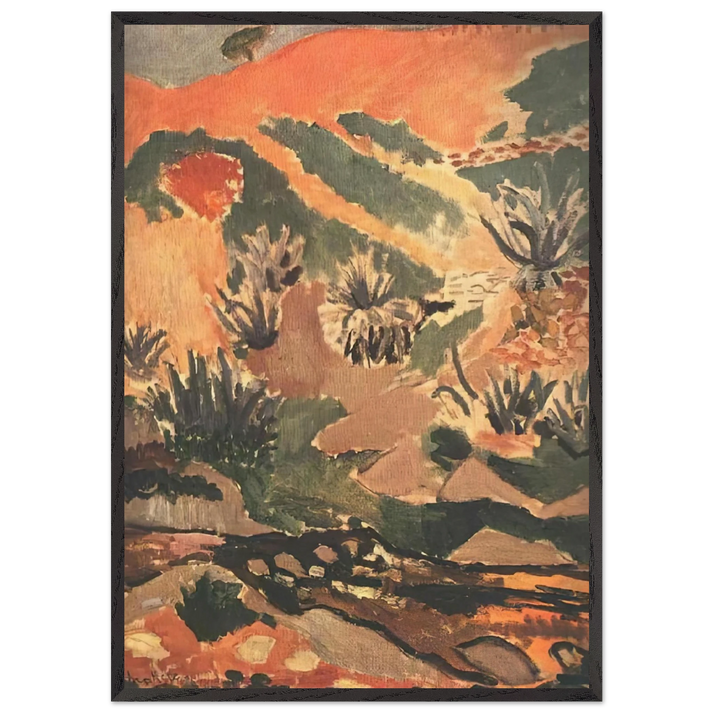 LANDSCAPE WITH BROOK BROOK WITH ALOES 1907 - Henri Matisse 70x100 cm / 28x40 inches Framed Art Print – Black Wooden Frame