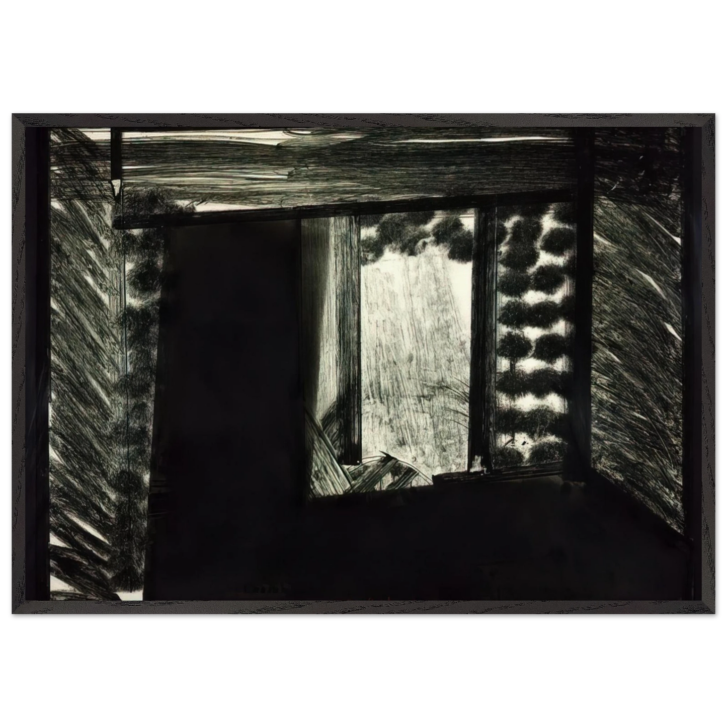 All alone in the Museum of Art - 1979 - Howard Hodgkin 70x100 cm / 28x40 inches Framed Art Print – Black Wooden Frame