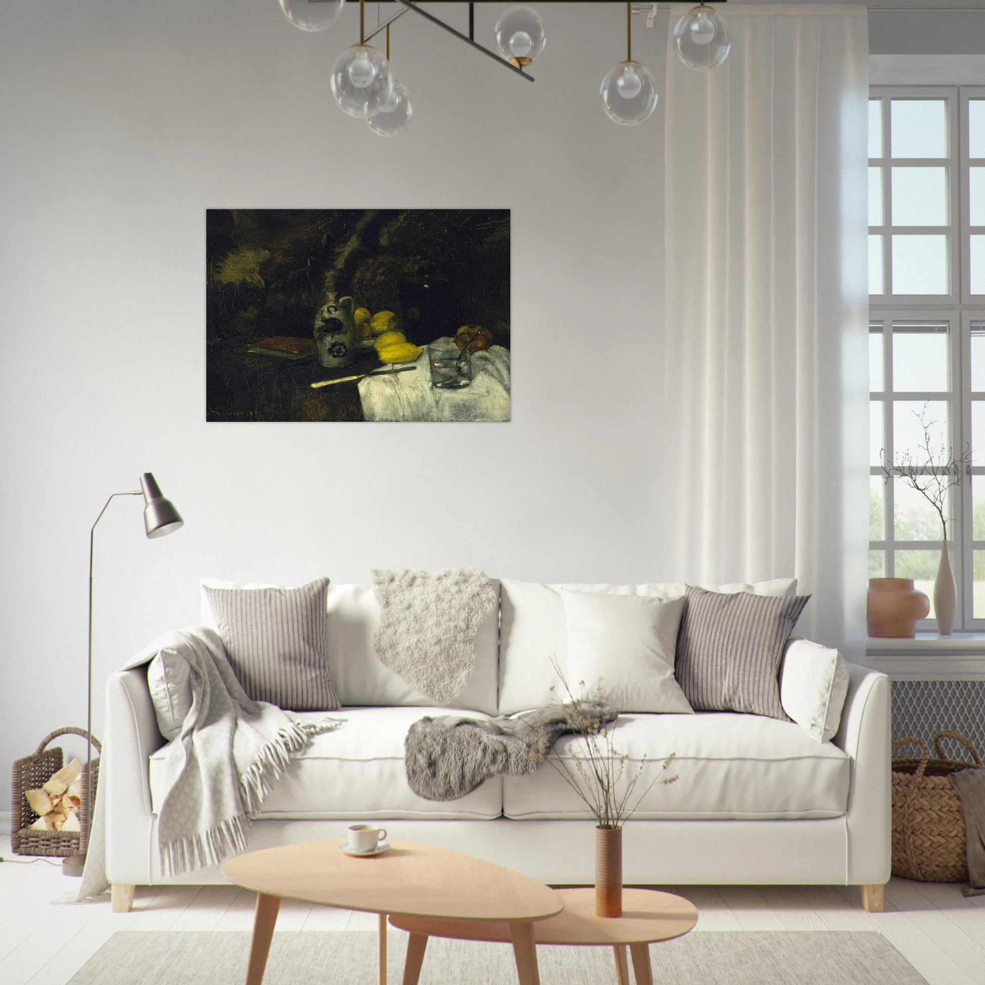 LEMONS AND BOTTLE OF DUTCH GIN 1896 - Henri Matisse Brushed Aluminum Print - 70x100 cm / 28x40 inches | Henri Matisse Aluminum Print | Henri Matisse Prints