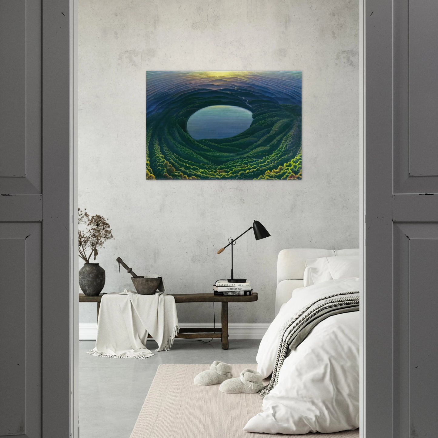 Lago umbro - 1942 - Gerardo Dottori Brushed Aluminum Print - 70x100 cm / 28x40 inches | Gerardo Dottori Aluminum Print | Gerardo Dottori Prints