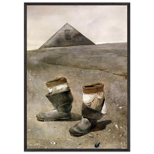 SEA BOOTS - Andrew Wyeth 70x100 cm / 28x40 inches Framed Art Print – Black Wooden Frame