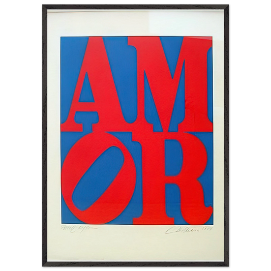 Amor - Robert Indiana 70x100 cm / 28x40 inches Framed Art Print – Black Wooden Frame