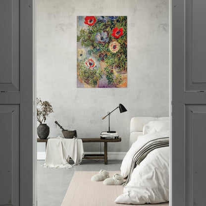 Stilll Life with Anemones - claude monet Brushed Aluminum Print - 70x100 cm / 28x40 inches | claude monet Aluminum Print | claude monet Prints