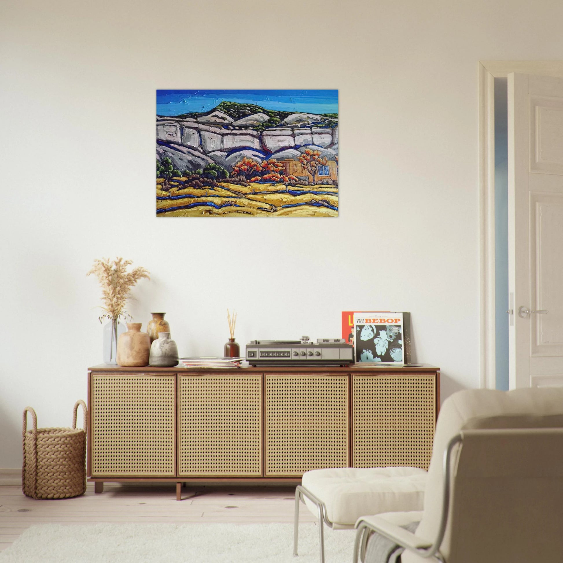 Ghost Ranch Painting - Georgia O'Keeffe Brushed Aluminum Print - 70x100 cm / 28x40 inches | Georgia O'Keeffe Aluminum Print | Georgia O'Keeffe Prints