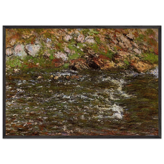 Torrent of the Petite Creuse at Fresselines - claude monet 70x100 cm / 28x40 inches Framed Art Print – Black Wooden Frame