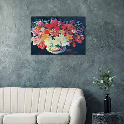 GRAND BOUQUET OF TULIPS 1952 - Moise Kisling Brushed Aluminum Print - 70x100 cm / 28x40 inches | Moise Kisling Aluminum Print | Moise Kisling Prints