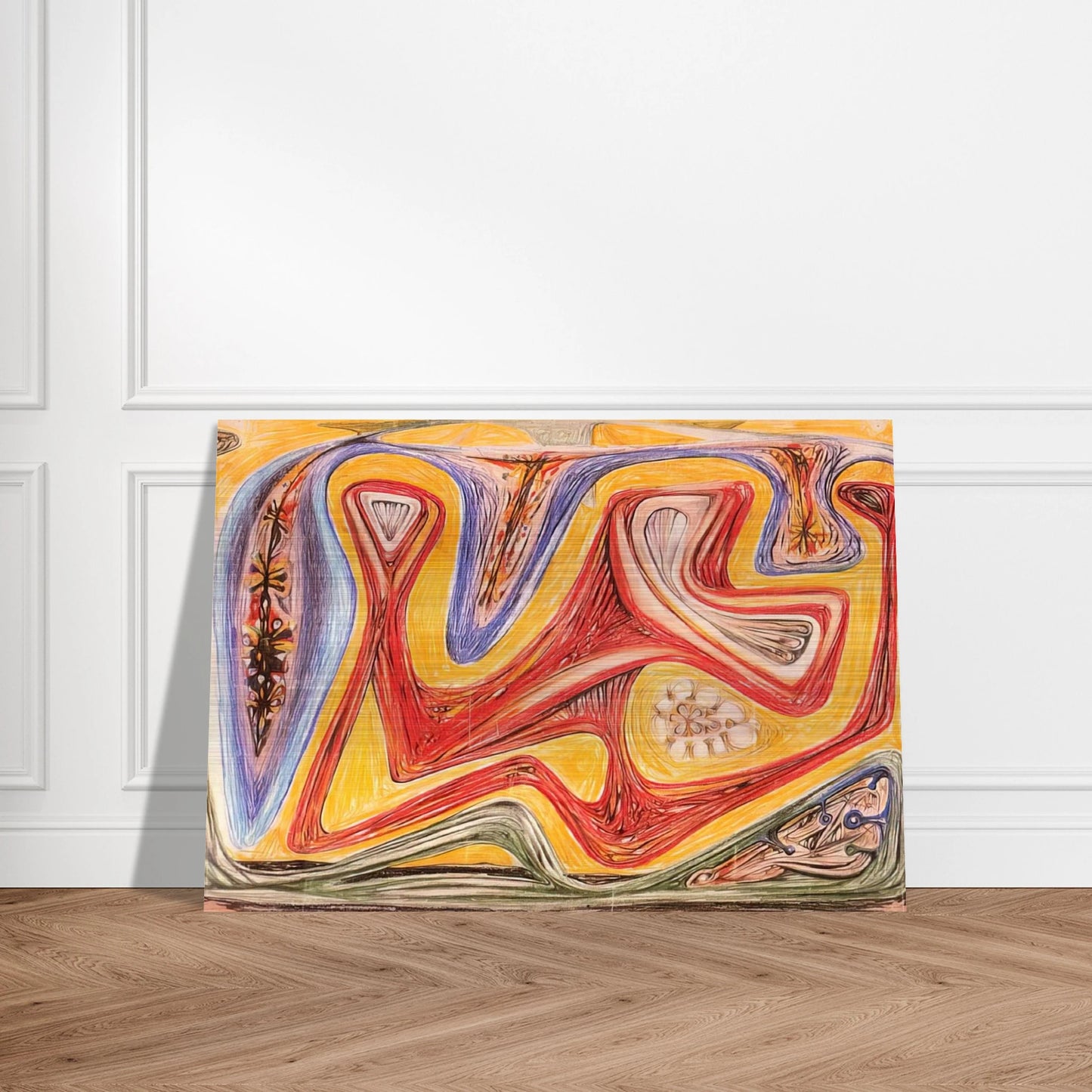 GLANDE FICTION 1938 - Roberto Matta Brushed Aluminum Print - 70x100 cm / 28x40 inches | Roberto Matta Aluminum Print | Roberto Matta Prints