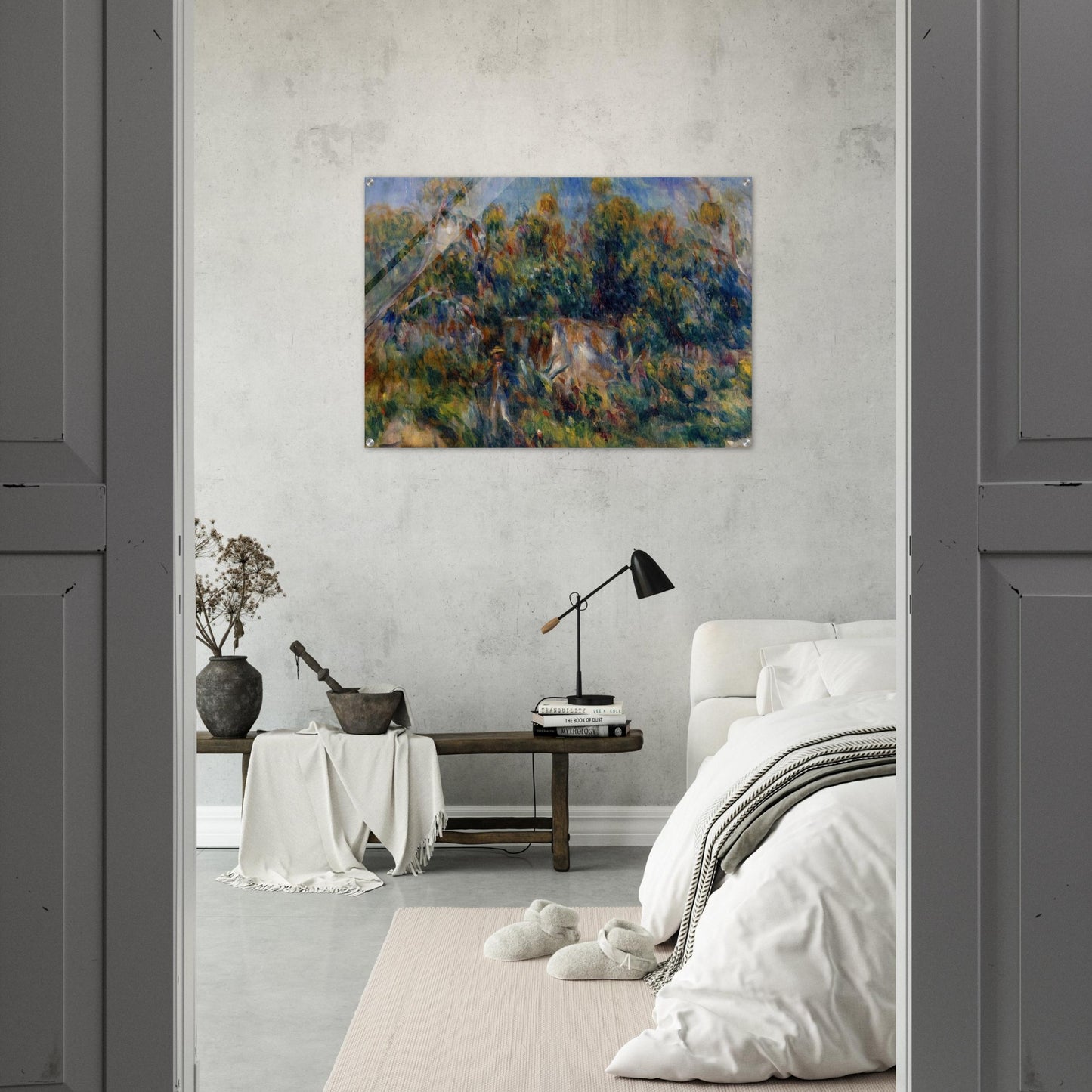 The Painter Taking a Stroll at Cagnes - Pierre-Auguste Renoir Acrylic Print - 70x100 cm / 28x40″ inches | Pierre-Auguste Renoir Wall Art | Pierre-Auguste Renoir Prints