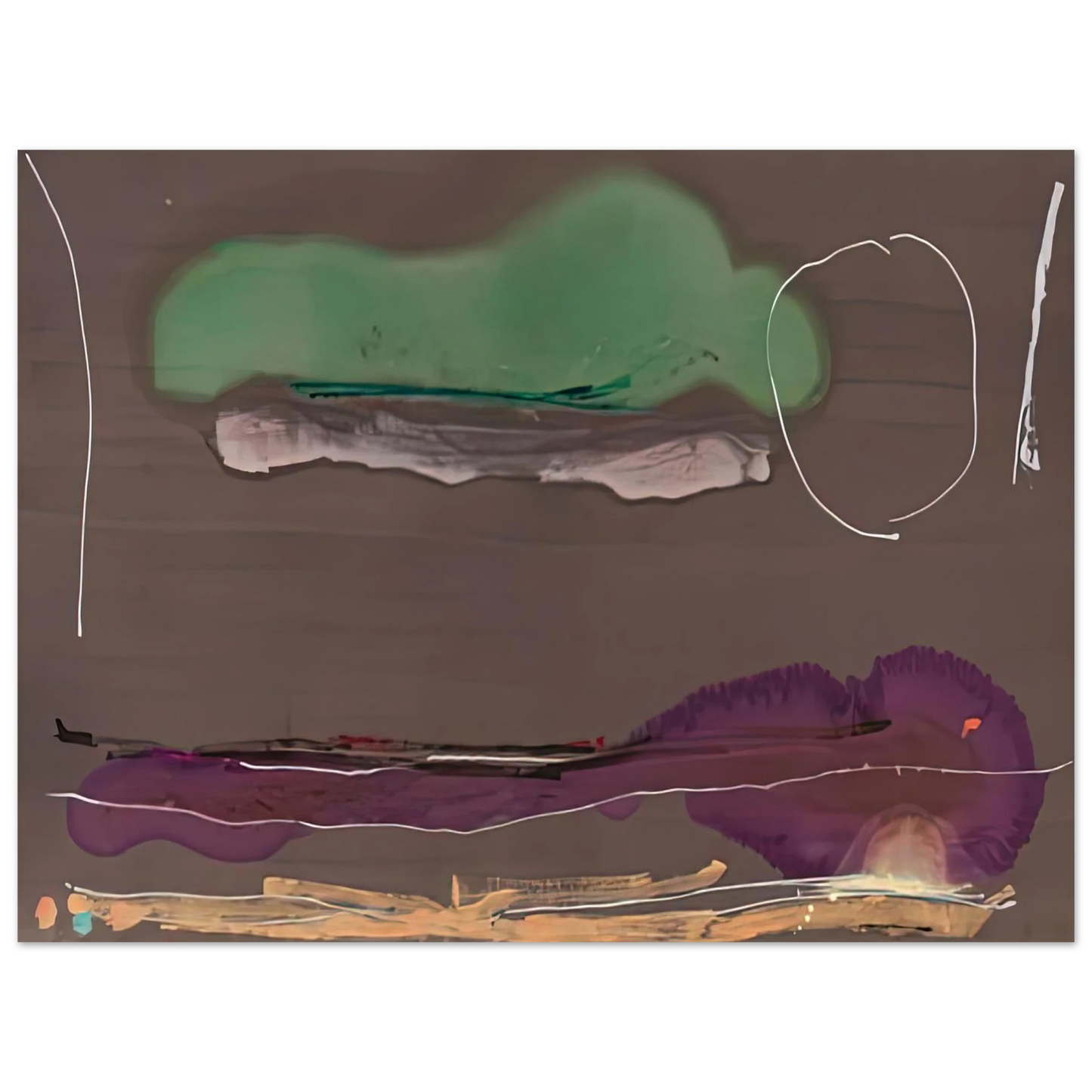 Helen Frankenthaler - Madrid, 1984- Wall Art - 21x29.7 cm / 8x12" - Premium Wooden Framed Poster With Fine Art Paper-canvas - Black frame