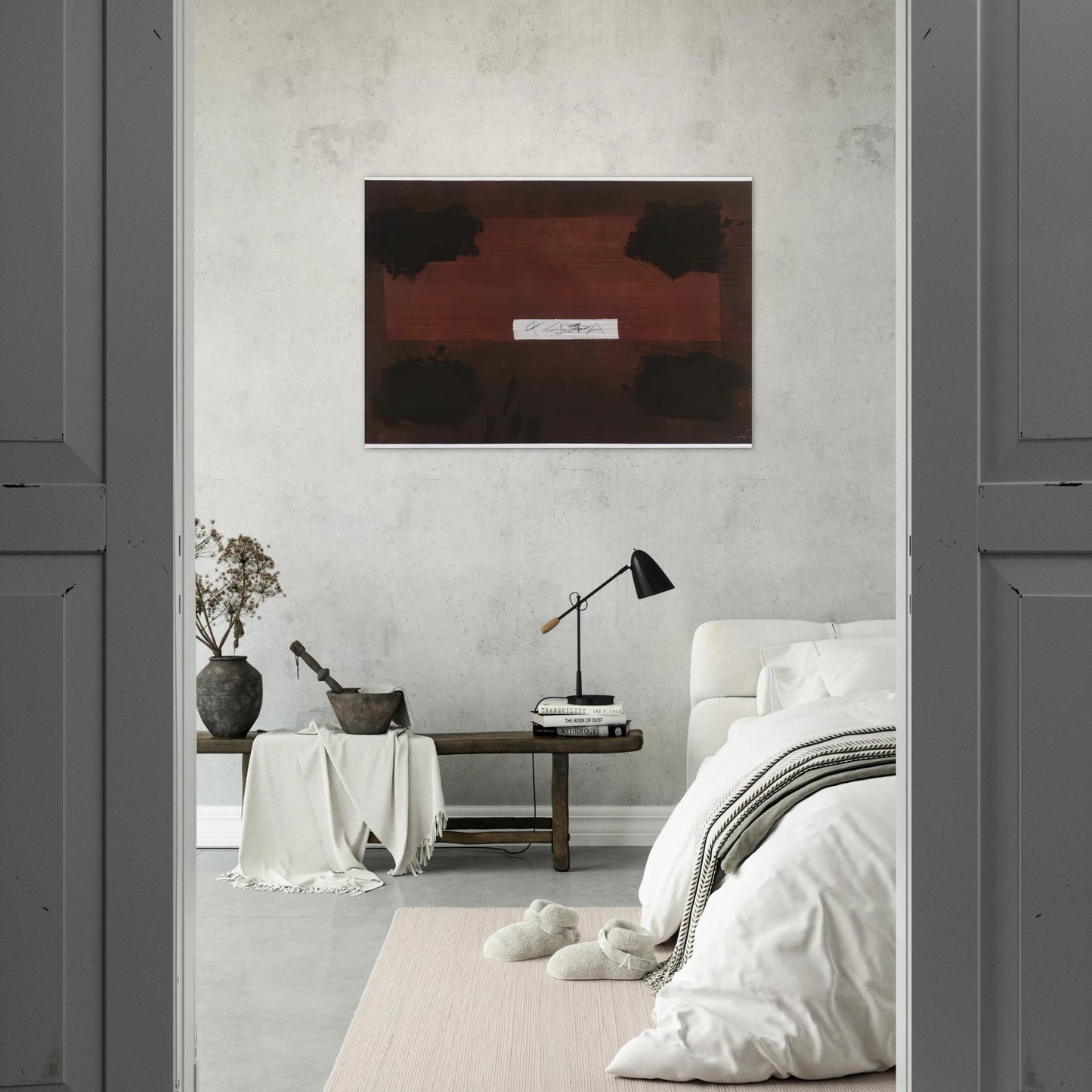 PASTED CLOTH 1976 - Antoni Tapies Brushed Aluminum Print - 70x100 cm / 28x40 inches | Antoni Tapies Aluminum Print | Antoni Tapies Prints
