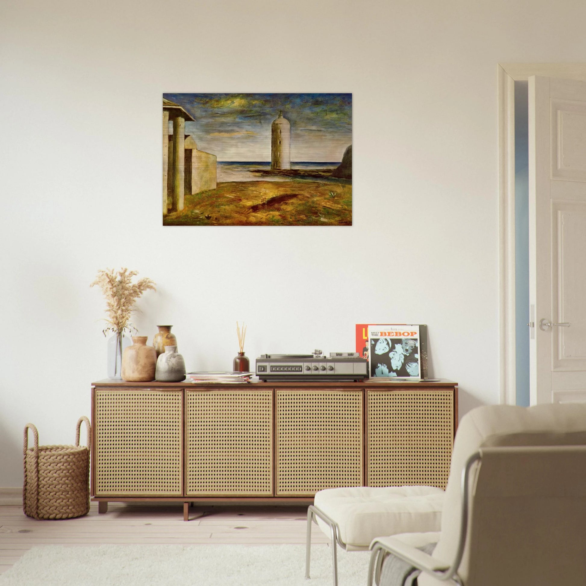 EL FARO 1928 - Carlo Carra Brushed Aluminum Print - 70x100 cm / 28x40 inches | Carlo Carra Aluminum Print | Carlo Carra Prints