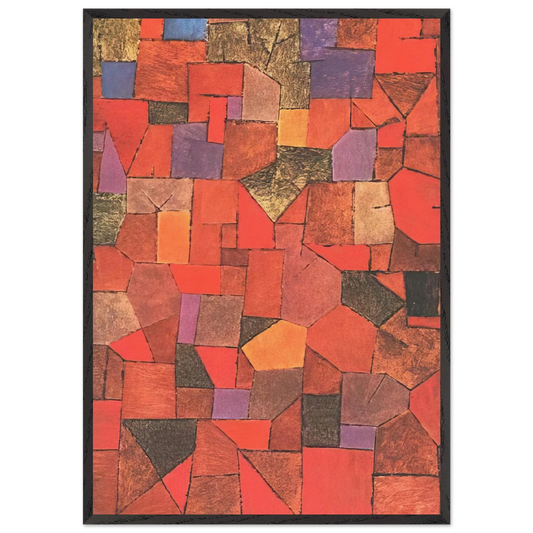 MOUNTAIN VILLAGE AUTUMNAL 1934 - Paul Klee 70x100 cm / 28x40 inches Framed Art Print – Black Wooden Frame