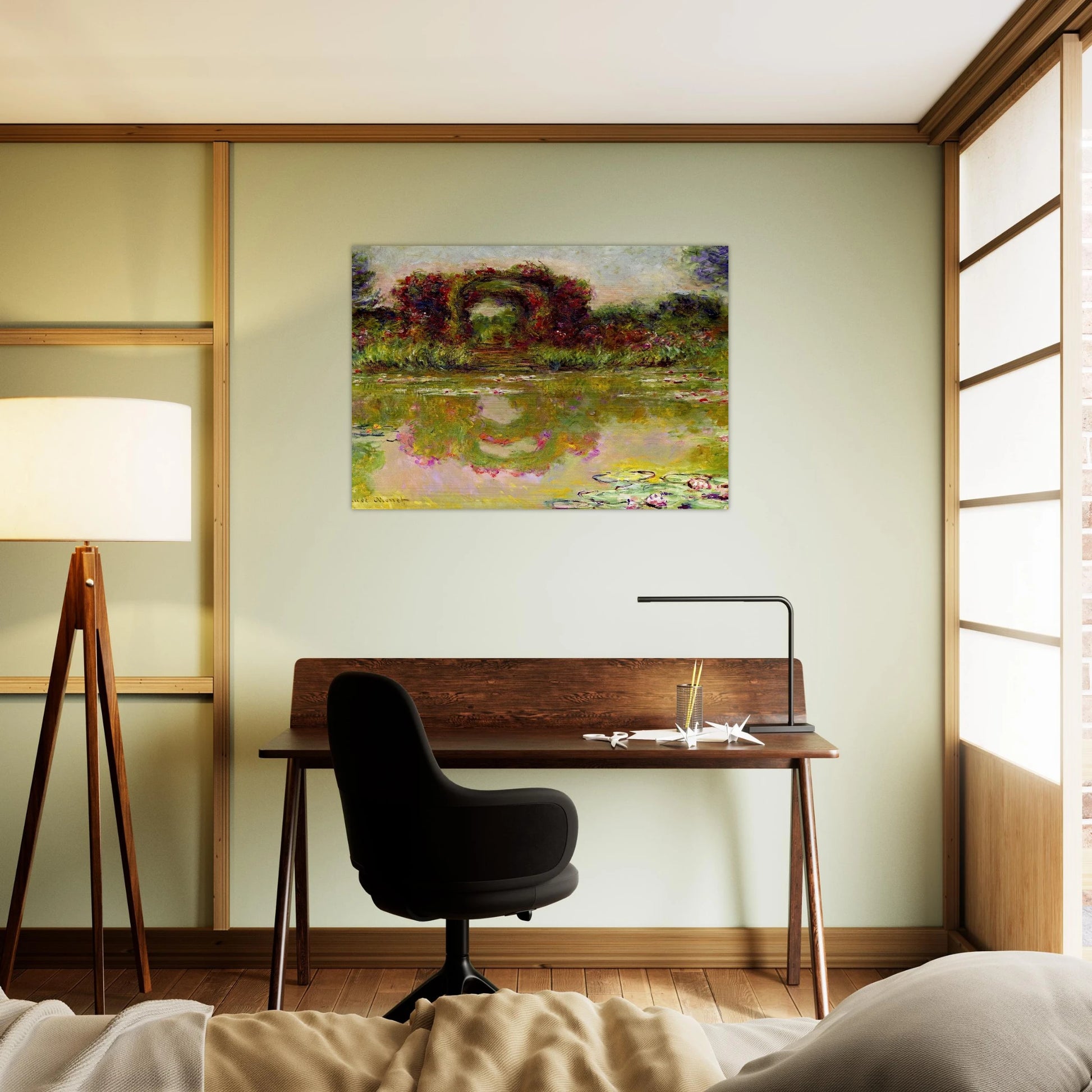 Rose Arches at Giverny - claude monet Brushed Aluminum Print - 70x100 cm / 28x40 inches | claude monet Aluminum Print | claude monet Prints