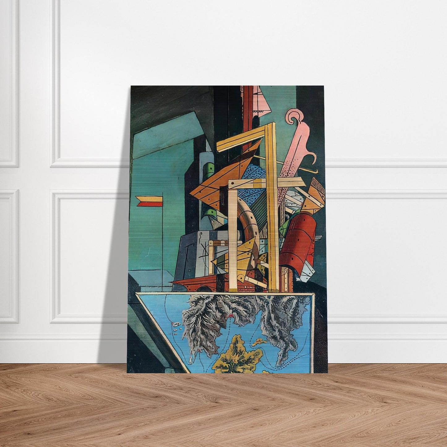THE MELANCHOLY OF DEPARTURE 1916 1 - Giorgio de Chirico Brushed Aluminum Print - 70x100 cm / 28x40 inches | Giorgio de Chirico Aluminum Print | Giorgio de Chirico Prints