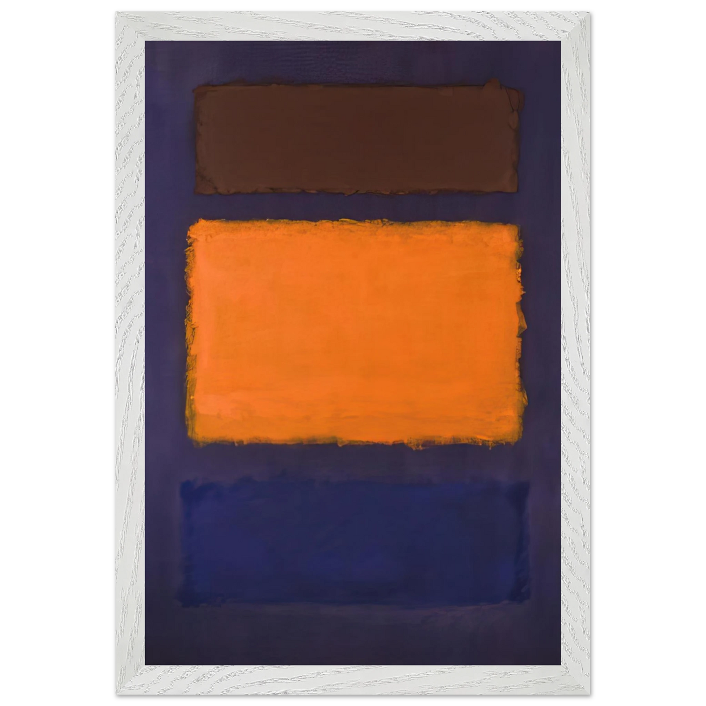 Mark Rothko - Brown, Orange, Blue on Maroon - c.1963  United States Wall Art - 30x40 cm / 12x16 inches - Premium Wooden Framed Poster With Fine Art Paper-canvas - Black frame
