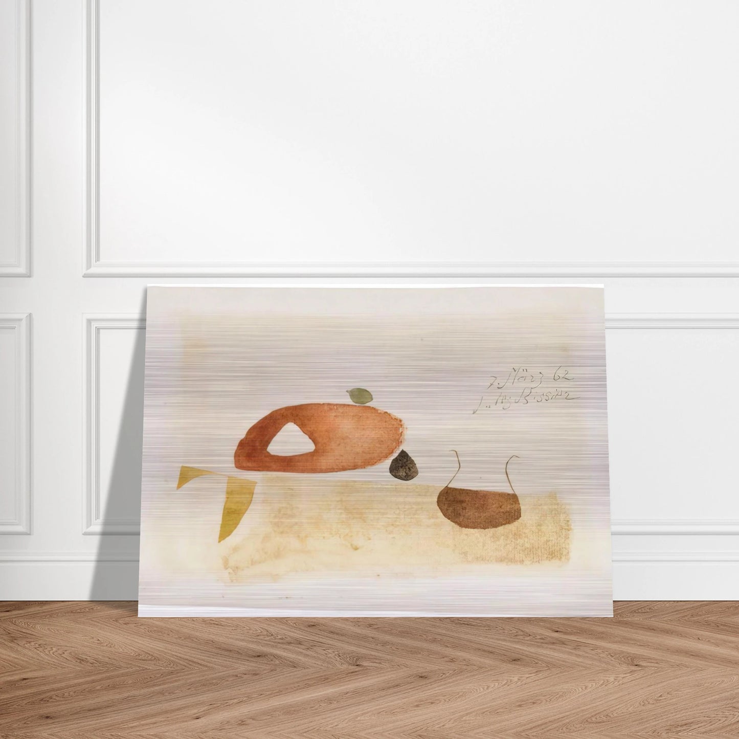 Komposition 7. März 62 - 1962 - Julius Bissier Brushed Aluminum Print - 70x100 cm / 28x40 inches | Julius Bissier Aluminum Print | Julius Bissier Prints