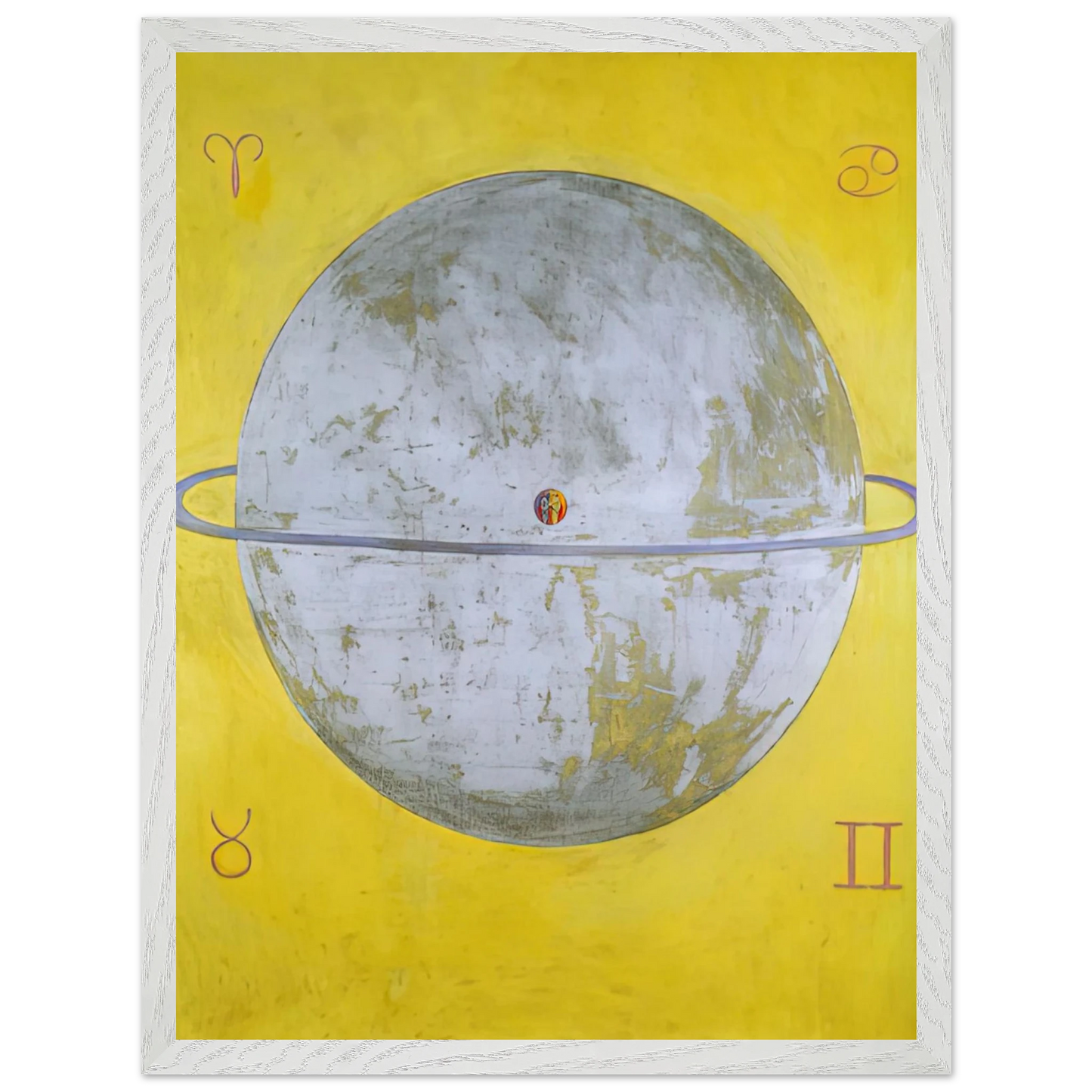 Hilma af Klint - THE DOVE NR 12 1915 Wall art - 27x35 cm / 11x14 inches - Premium Wooden Framed Poster With Fine Art Paper-canvas - White frame