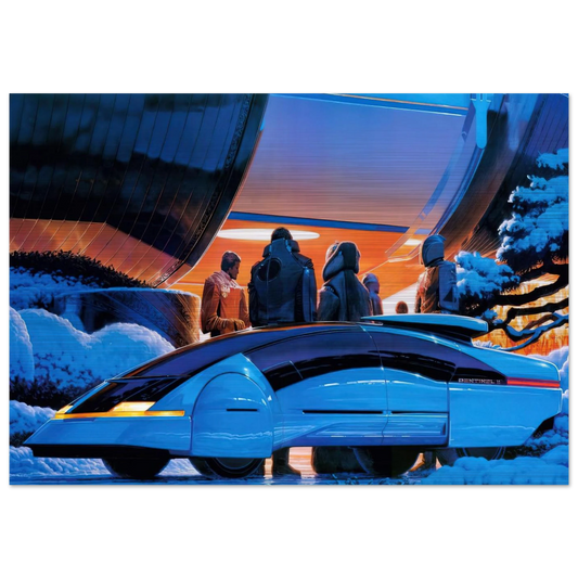 Syd Mead - Syd Mead Brushed Aluminum Print - 70x100 cm / 28x40 inches | Syd Mead Aluminum Print | Syd Mead Prints