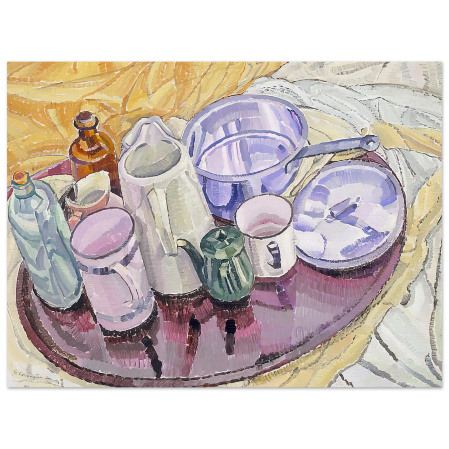 Grace Cossington Smith - Things on an iron tray on the floor - 1928  75x100 cm / 30x40inches Fine Art Poster