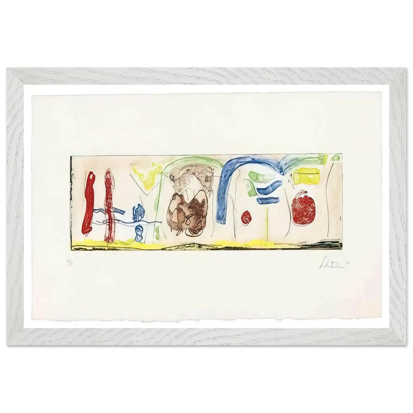 Helen Frankenthaler - Bridges - 1996 Wall art - A2 (42 x 59.4  cm) - Premium Wooden Framed Poster With Fine Art Paper - Wood frame