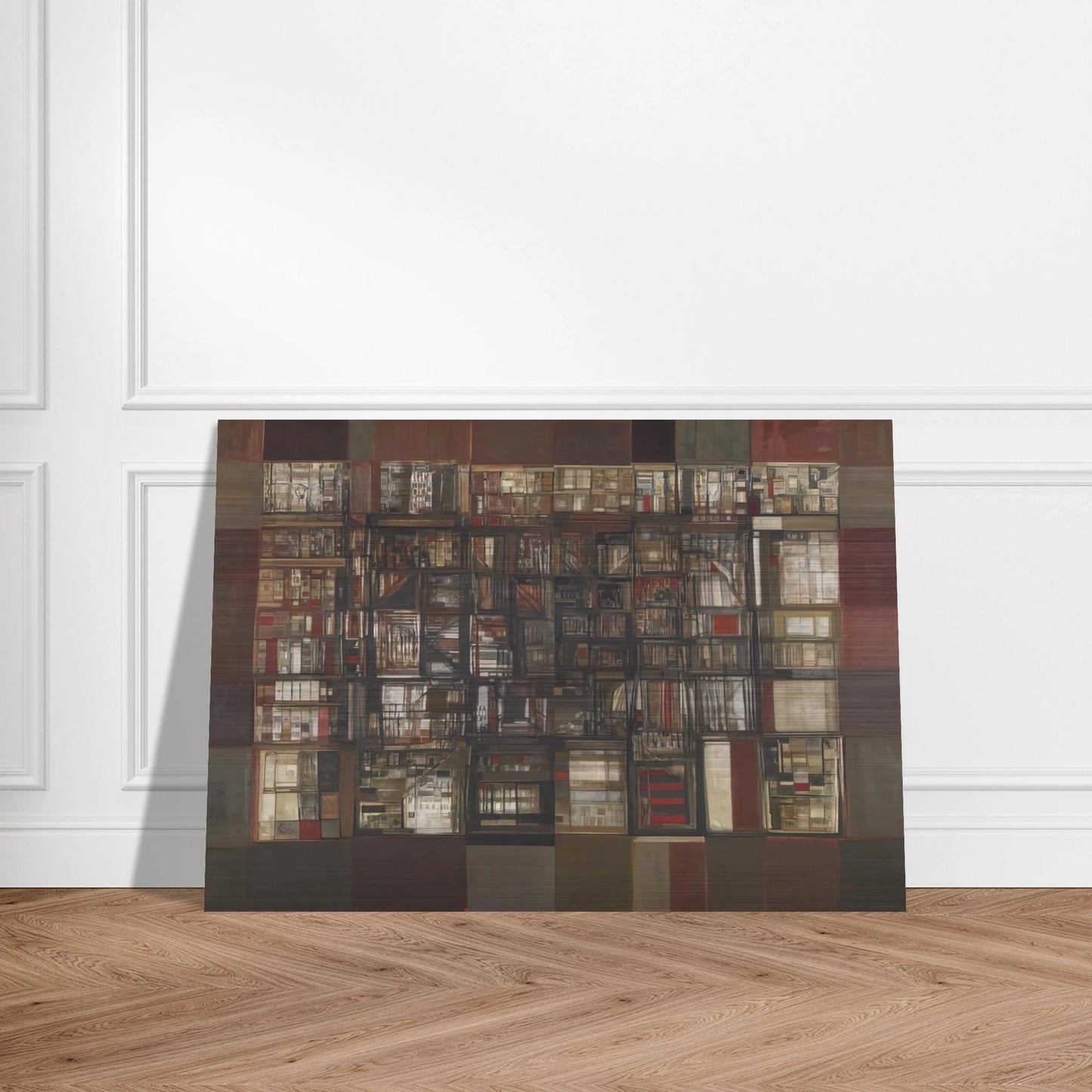 A biblioteca em fogo - 1974 - Maria Helena Vieira da Silva Brushed Aluminum Print - 70x100 cm / 28x40 inches | Maria Helena Vieira da Silva Aluminum Print | Maria Helena Vieira da Silva Prints
