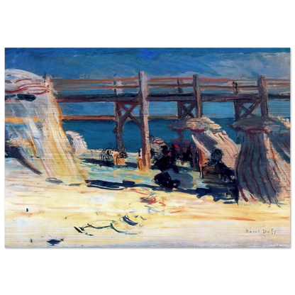 SANDY BEACH OF SAINTE ADRESSE - Raoul Dufy Brushed Aluminum Print - 70x100 cm / 28x40 inches | Raoul Dufy Aluminum Print | Raoul Dufy Prints