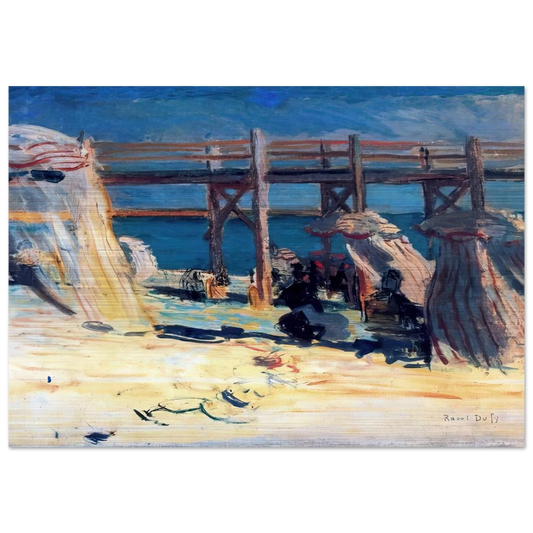 SANDY BEACH OF SAINTE ADRESSE - Raoul Dufy Brushed Aluminum Print - 70x100 cm / 28x40 inches | Raoul Dufy Aluminum Print | Raoul Dufy Prints