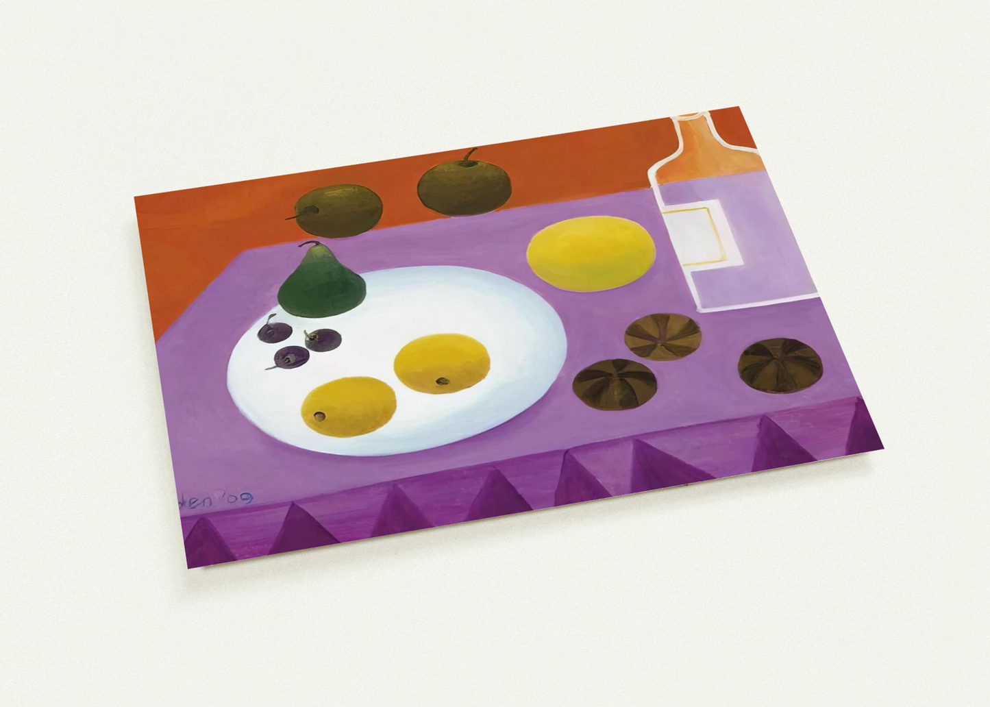 Fruit - 2009 By Mary Fedden Pack of 10 Post Cards | Mary Fedden Post Cards | A6 (10.5 x 14.8 cm) - 4.1 x 5.8 inches