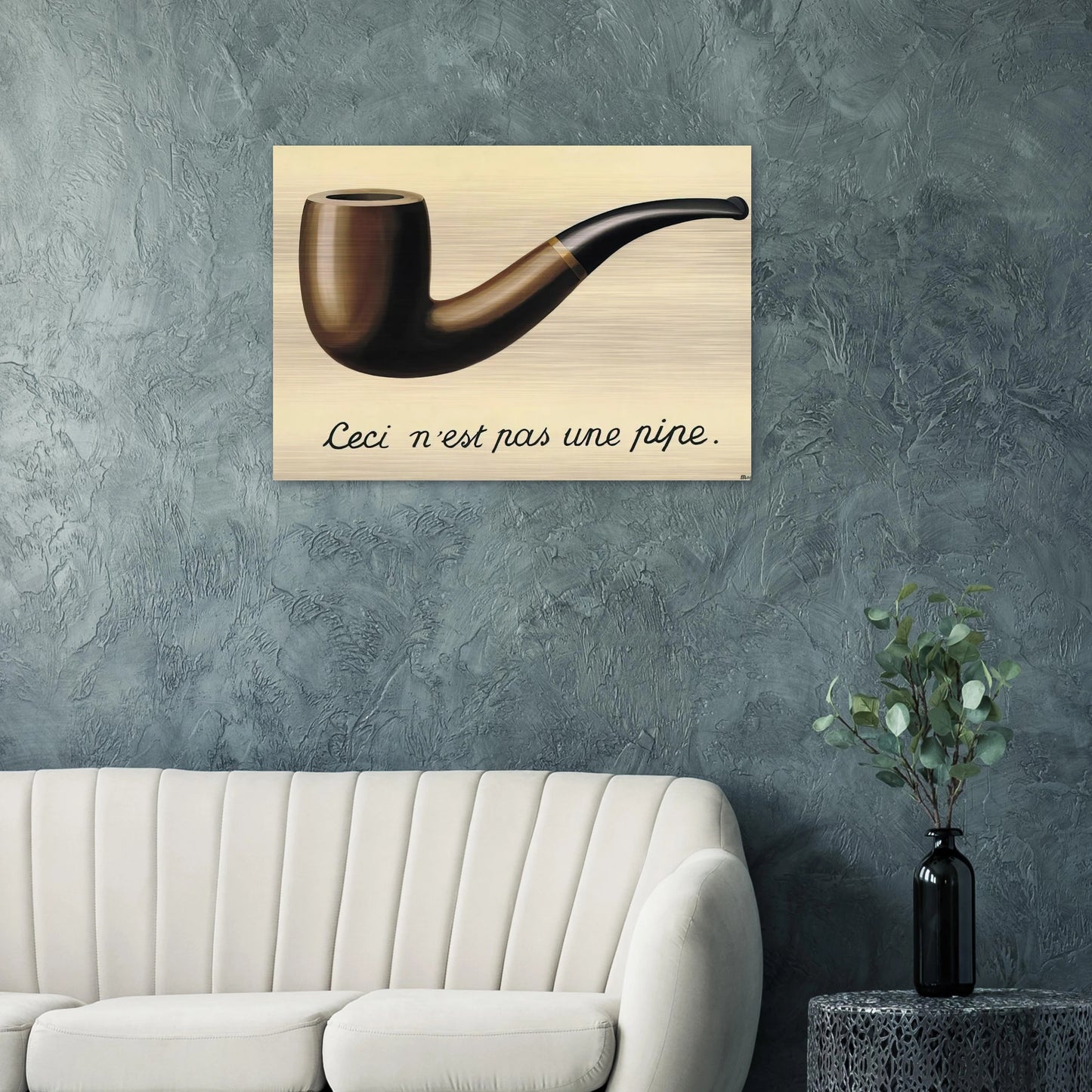 THE TREACHERY OF IMAGES THIS IS NOT A PIPE 1948 - Rene Magritte Brushed Aluminum Print - 70x100 cm / 28x40 inches | Rene Magritte Aluminum Print | Rene Magritte Prints