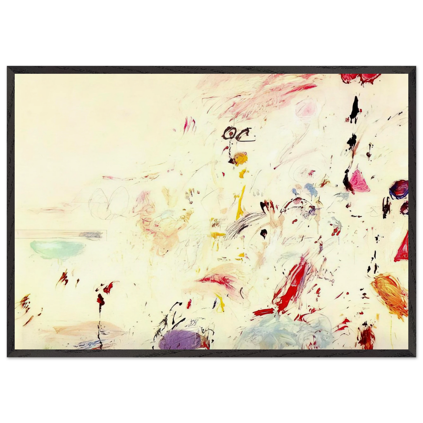 Bay of Naples - Cy Twombly 70x100 cm / 28x40 inches Framed Art Print – Black Wooden Frame