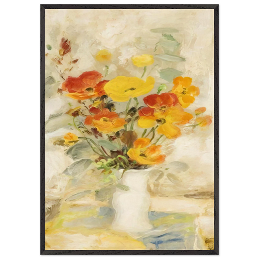 Les Poppies - Post-Impressionism - Le Pho 70x100 cm / 28x40 inches Framed Art Print – Black Wooden Frame