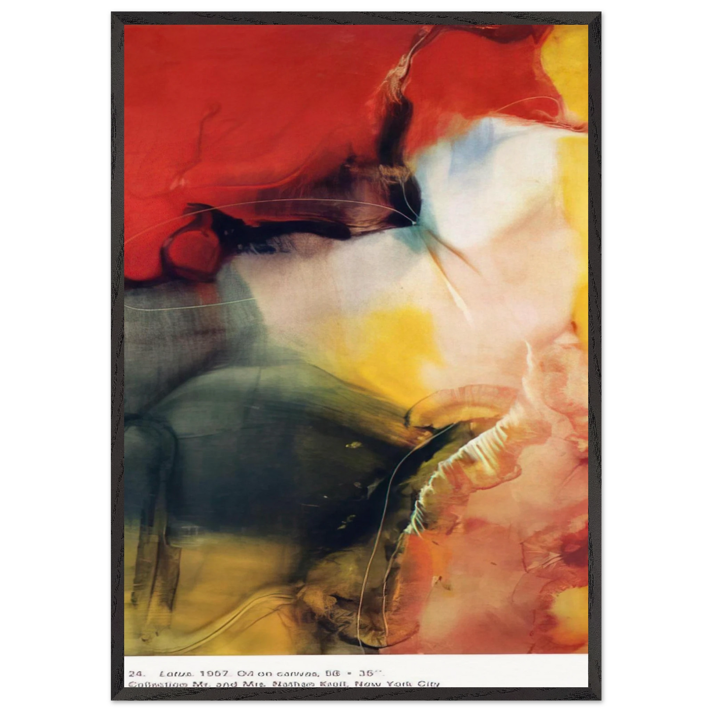 Lotus - Paul Jenkins 70x100 cm / 28x40 inches Framed Art Print – Black Wooden Frame