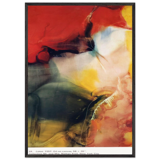 Lotus - Paul Jenkins 70x100 cm / 28x40 inches Framed Art Print – Black Wooden Frame