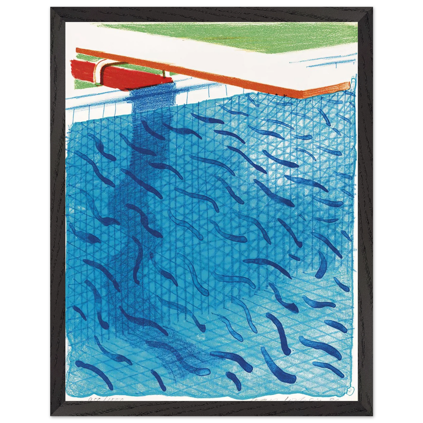 David Hockney - David Hockney Wall art - 27x35 cm / 11x14 inches - Premium Wooden Framed Poster With Fine Art Paper-canvas - Black frame