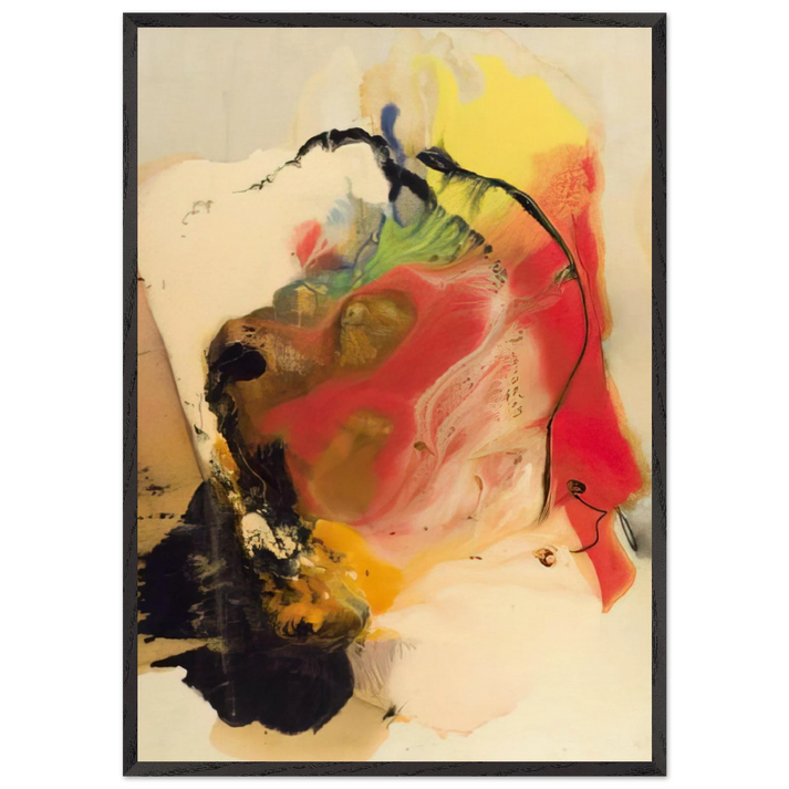 Pompey s Head - Paul Jenkins 70x100 cm / 28x40 inches Framed Art Print – Black Wooden Frame