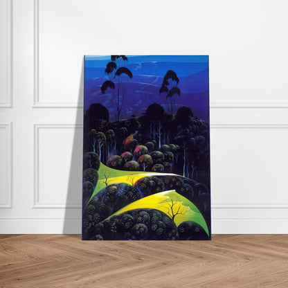 Inland from the Sea - Eyvind Earle Brushed Aluminum Print - 70x100 cm / 28x40 inches | Eyvind Earle Aluminum Print | Eyvind Earle Prints