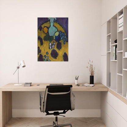 STILLEBEN MIT GESTICKTER DECKE 1910 - Alexej von Jawlensky Brushed Aluminum Print - 70x100 cm / 28x40 inches | Alexej von Jawlensky Aluminum Print | Alexej von Jawlensky Prints