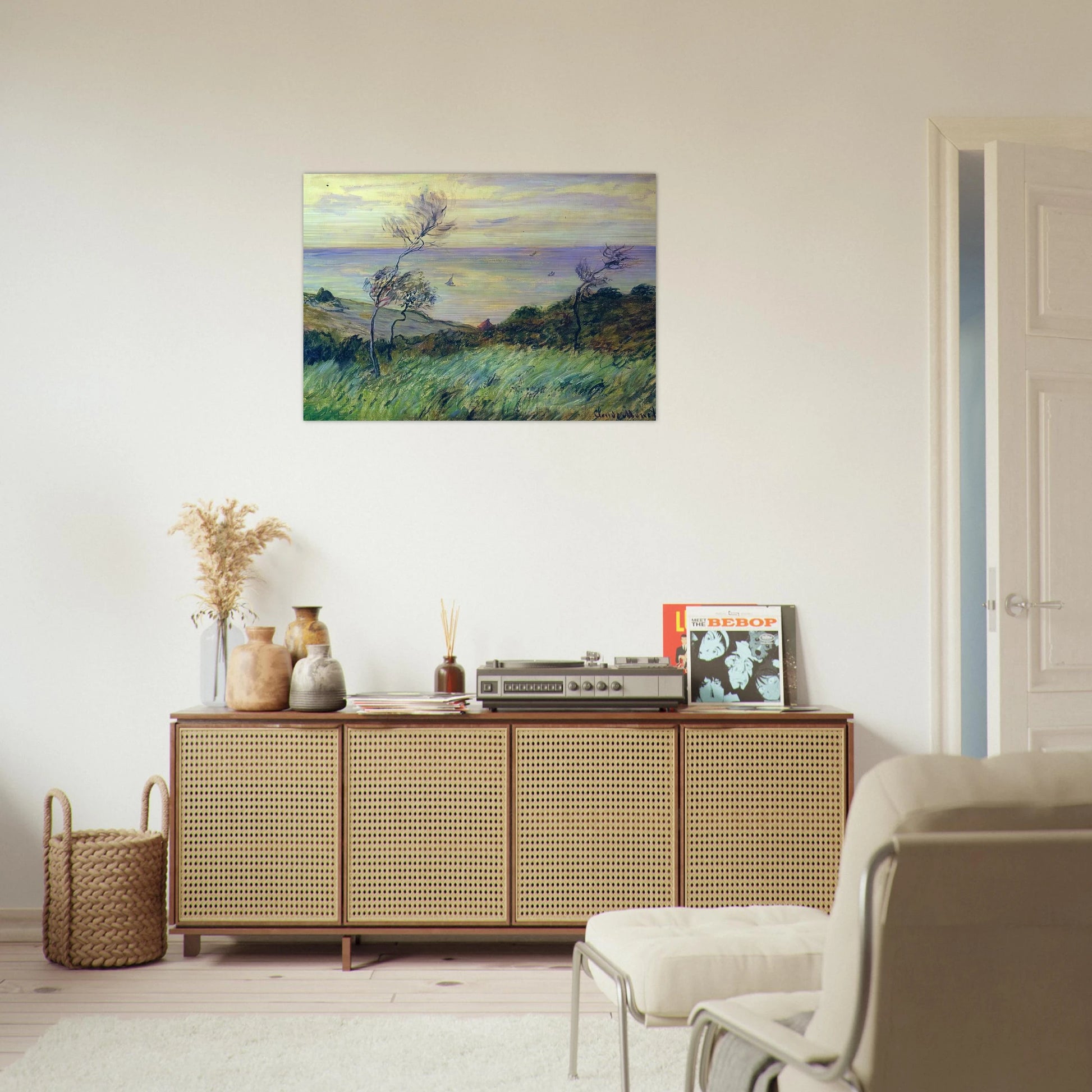 Cliffs of Varengeville, Gust of Wind - claude monet Brushed Aluminum Print - 70x100 cm / 28x40 inches | claude monet Aluminum Print | claude monet Prints